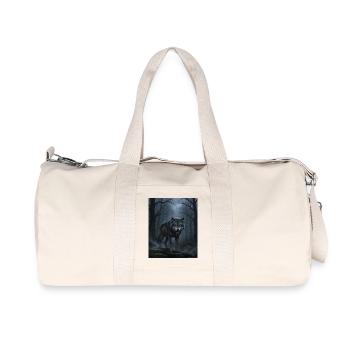 Wolf Nachts im Nebelwald - Recycelte Canvas-Sporttasche von Stanley/Stella - Naturweiß - Vorne