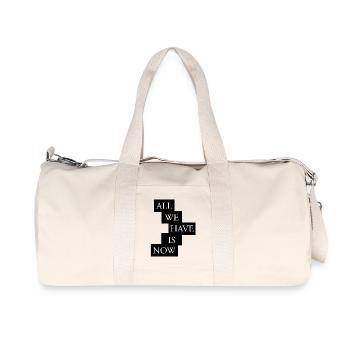 All we have is now - White/Black - Recycled Canvas Sports Bag by Stanley/Stella - natural - Front