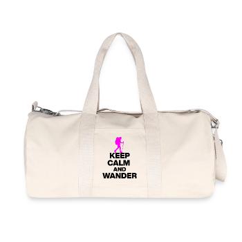 KEEP CALM AND WANDER!, HIKEING LAUFEN TRAIL PINK s - Recycled Canvas Sports Bag by Stanley/Stella - natural - Front