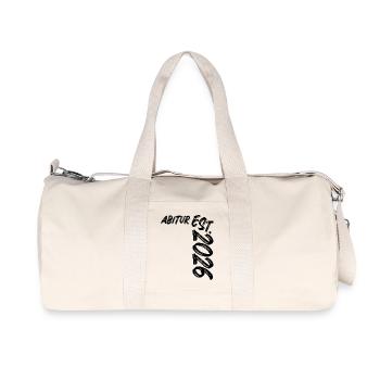 Abitur Est 2026 - Recycelte Canvas-Sporttasche von Stanley/Stella - Naturweiß - Vorne