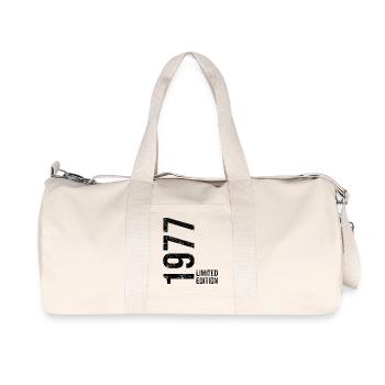 49th Birthday Man Woman 49 Years 1977 Birthday - Recycled Canvas Sports Bag by Stanley/Stella - natural - Front