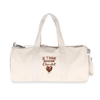 Je t'aime Plus Que Le Chocolat Coeur - Sac de sport en toile recyclée Stanley/Stella - blanc naturel - Devant