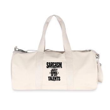 Sarcasm just one of my many talents. - Recycled Canvas Sports Bag by Stanley/Stella - natural - Front
