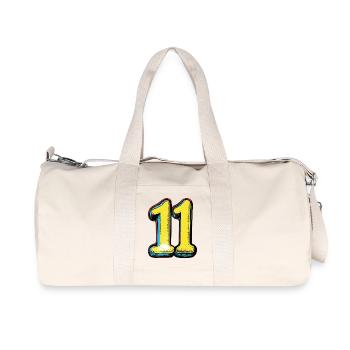 11 Zahl Bunt - Recycelte Canvas-Sporttasche von Stanley/Stella - Naturweiß - Vorne