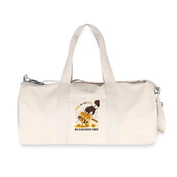Fleißig Wie Eine Biene Der Staat Nascht Zuerst - Recycelte Canvas-Sporttasche von Stanley/Stella - Naturweiß - Vorne