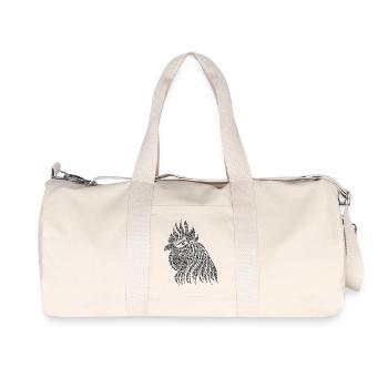 Fans de poulet - Coq - Coq - Poulet fleur - Bio - Sac de sport en toile recyclée Stanley/Stella - blanc naturel - Devant