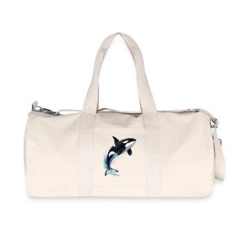 Illustration d’orques sautant hors de la mer - Sac de sport en toile recyclée Stanley/Stella - blanc naturel - Devant