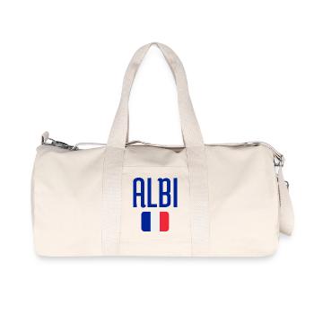 Albi France Flag Emblem - Recycled Canvas Sports Bag by Stanley/Stella - natural - Front