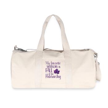 My favorite season is Fall of the Patriarchy lila - Recycelte Canvas-Sporttasche von Stanley/Stella - Naturweiß - Vorne