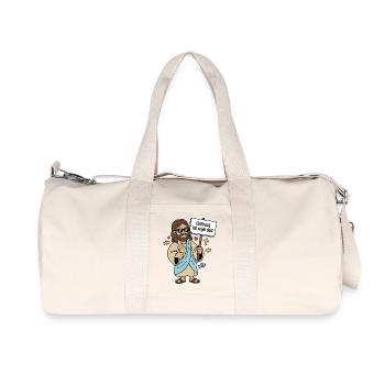 Jesus regelt Humor Spruch - Recycelte Canvas-Sporttasche von Stanley/Stella - Naturweiß - Vorne