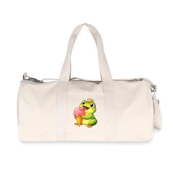 Mignon roi grenouille avec de la glace - Sac de sport en toile recyclée Stanley/Stella - blanc naturel - Devant