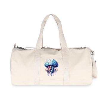 Jellyfish Mosaic - Colorful Art for Ocean Fans - Recycled Canvas Sports Bag by Stanley/Stella - natural - Front