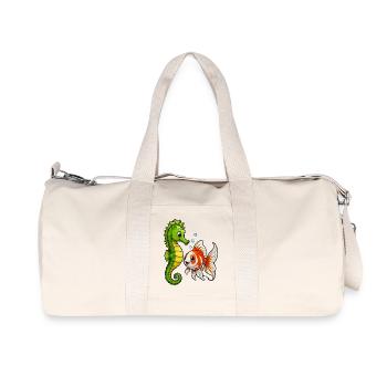 Poisson rouge hippocampe des Amis sous-marins - Sac de sport en toile recyclée Stanley/Stella - blanc naturel - Devant