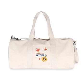 Beste Freunde - Recycelte Canvas-Sporttasche von Stanley/Stella - Naturweiß - Vorne