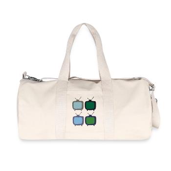fernseher_4fach_bunt - Recycelte Canvas-Sporttasche von Stanley/Stella - Naturweiß - Vorne