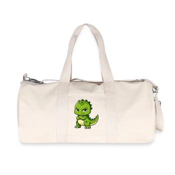 Lustiger T-Rex Cartoon mürrisch selbstbewusst - Recycelte Canvas-Sporttasche von Stanley/Stella - Naturweiß - Vorne