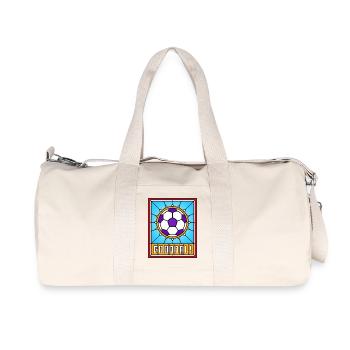 Ballon de football en vitrail - Sac de sport en toile recyclée Stanley/Stella - blanc naturel - Devant