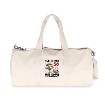 Geburtstag Strauß Cartoon 50 Jahre Alter 50 - Recycelte Canvas-Sporttasche von Stanley/Stella - Naturweiß - Vorne