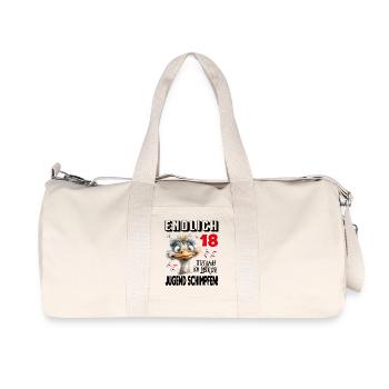 Endlich 18: Strauß Vogel Geburtstag Birthday - Recycelte Canvas-Sporttasche von Stanley/Stella - Naturweiß - Vorne