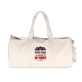 Beste LKW Fahrerin der Welt Lastkraftwagen Frau - Recycelte Canvas-Sporttasche von Stanley/Stella - Naturweiß - Vorne