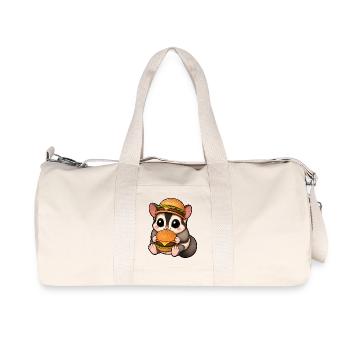 Mignonne martre thylacine avec dessin animé Burger - Sac de sport en toile recyclée Stanley/Stella - blanc naturel - Devant