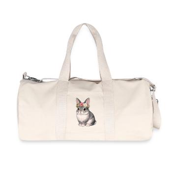 Chinchilla Rabbit - Recycled Canvas Sports Bag by Stanley/Stella - natural - Front