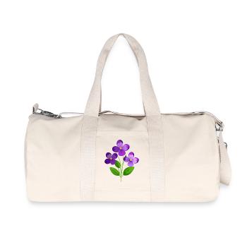 Violets Flower - Recycled Canvas Sports Bag by Stanley/Stella - natural - Front
