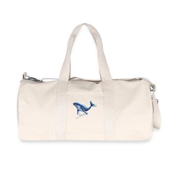 baleine amour baleine bleue illustration - Sac de sport en toile recyclée Stanley/Stella - blanc naturel - Devant