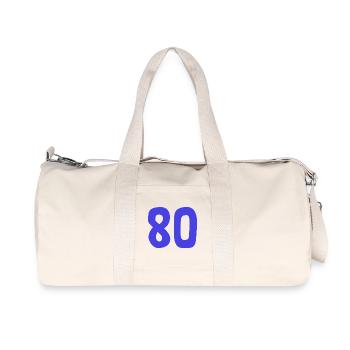 80. 80 JAHRE. 80-JÄHRIGES JUBILÄUM. 80. GEBURTSTAG. - Recycelte Canvas-Sporttasche von Stanley/Stella - Naturweiß - Vorne