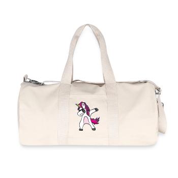 Dabbing Einhorn mit Sonnenbrille - Recycelte Canvas-Sporttasche von Stanley/Stella - Naturweiß - Vorne