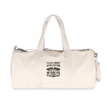 Abschleppdienst wir kennen Orte an denen du dein - Recycelte Canvas-Sporttasche von Stanley/Stella - Naturweiß - Vorne