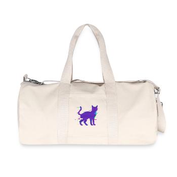 Glitch Cat Cyberpunk – Retro 90s Vaporwave - Recycled Canvas Sports Bag by Stanley/Stella - natural - Front