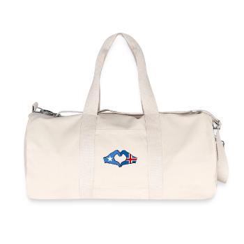 Drapeau de l’île de Somalie mains forme de coeur - Sac de sport en toile recyclée Stanley/Stella - blanc naturel - Devant