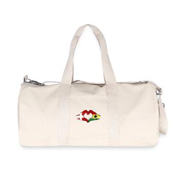 Danemark Ghana drapeau mains forme de coeur utilisé - Sac de sport en toile recyclée Stanley/Stella - blanc naturel - Devant