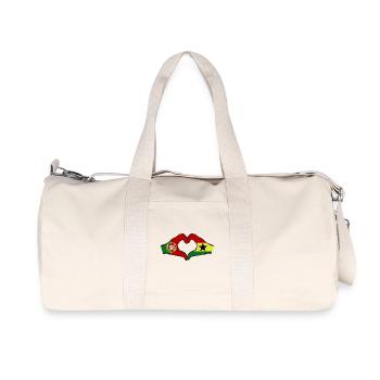 Portugal Ghana Flag Hands Heart Shape - Recycled Canvas Sports Bag by Stanley/Stella - natural - Front