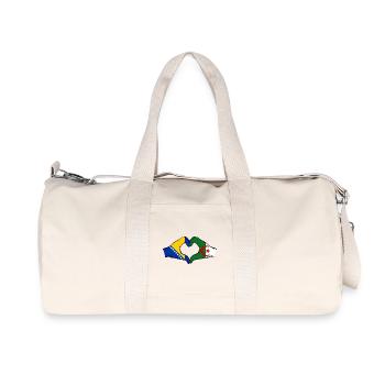 Bosnien Algerien Flagge Hände Herzform - Recycelte Canvas-Sporttasche von Stanley/Stella - Naturweiß - Vorne