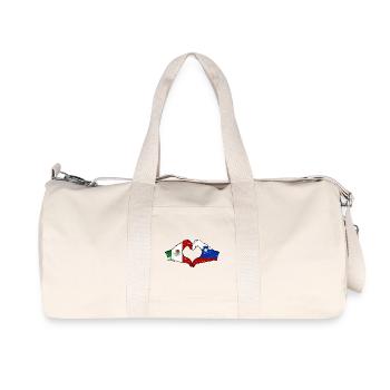 Mexique Slovénie drapeau mains forme de coeur utilisé - Sac de sport en toile recyclée Stanley/Stella - blanc naturel - Devant