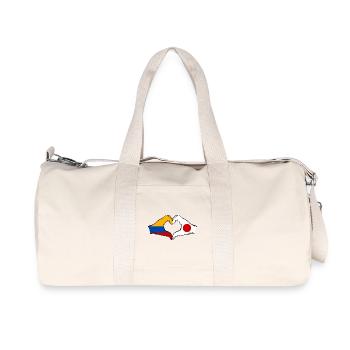 Colombie Japon Drapeau Mains Coeur Forme - Sac de sport en toile recyclée Stanley/Stella - blanc naturel - Devant