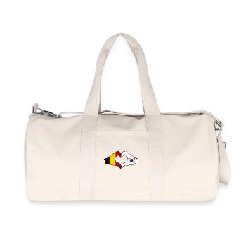 Belgique Corée du Sud Drapeau Mains Coeur Forme - Sac de sport en toile recyclée Stanley/Stella - blanc naturel - Devant