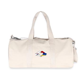 Corée du Sud Arménie Drapeau Mains Coeur Forme - Sac de sport en toile recyclée Stanley/Stella - blanc naturel - Devant