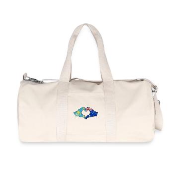 Kasachstan Australien Flagge Hände Herzform used - Recycelte Canvas-Sporttasche von Stanley/Stella - Naturweiß - Vorne