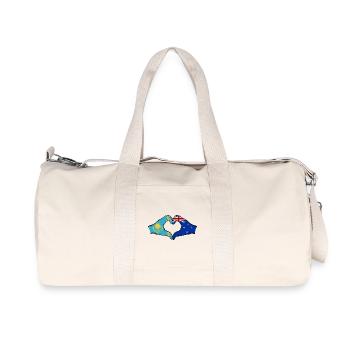 Kazakhstan Nouvelle-Zélande drapeau mains forme coeur - Sac de sport en toile recyclée Stanley/Stella - blanc naturel - Devant