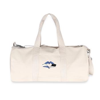 Nicaragua Estonie drapeau mains forme de coeur utilisé - Sac de sport en toile recyclée Stanley/Stella - blanc naturel - Devant