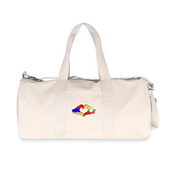 Armenia Myanmar flag hands heart shape used - Recycled Canvas Sports Bag by Stanley/Stella - natural - Front