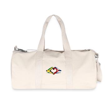 Jamaica Cuba Hands Heart Shape Used - Recycled Canvas Sports Bag by Stanley/Stella - natural - Front
