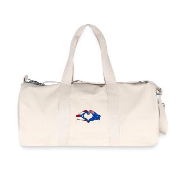 Porto Rico Nouvelle-Zélande Drapeau Mains Coeur Forme - Sac de sport en toile recyclée Stanley/Stella - blanc naturel - Devant