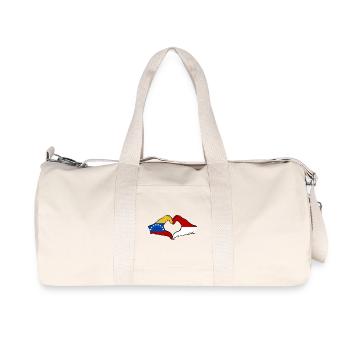 Venezuela Indonesia Flag Hands Heart Shape - Recycled Canvas Sports Bag by Stanley/Stella - natural - Front