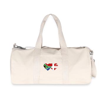 Afrique du Sud Drapeau Danemark forme de coeur utilisé - Sac de sport en toile recyclée Stanley/Stella - blanc naturel - Devant