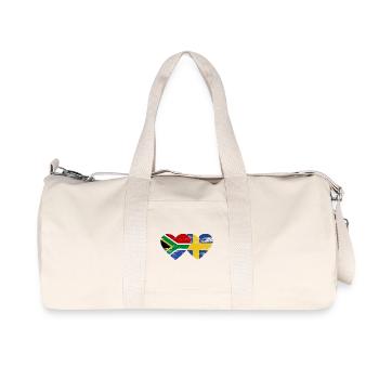 Afrique du Sud Drapeau Suède forme de coeur utilisé - Sac de sport en toile recyclée Stanley/Stella - blanc naturel - Devant