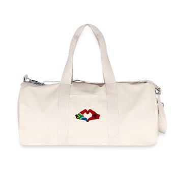 Afrique du Sud Albanie Drapeau Mains Coeur Forme - Sac de sport en toile recyclée Stanley/Stella - blanc naturel - Devant